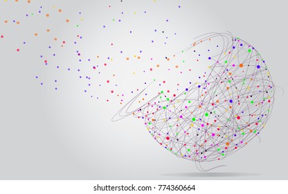 World planet network connection isolated on gray background. For web site, wallpaper, poster, placard, ad, cover and print materials. Creative art, modern abstract concept 
