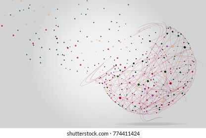 World planet network connection isolated on gray background. For web site, wallpaper, poster, placard, ad, cover and print materials. Creative art, modern abstract concept 