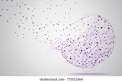 World planet network connection isolated on gray background. For web site, wallpaper, poster, placard, ad, cover and print materials. Creative art, modern abstract concept 