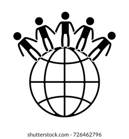 world planet with people