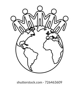 world planet with people