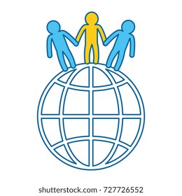 world planet with people