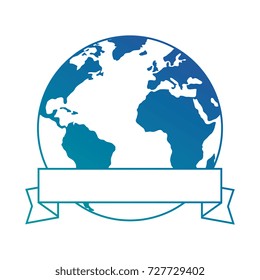 world planet with ribbon