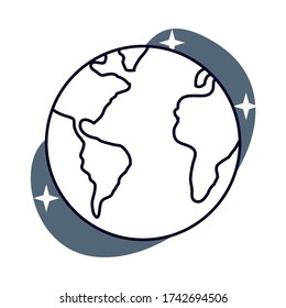 world planet in space isolated icon vector illustration design