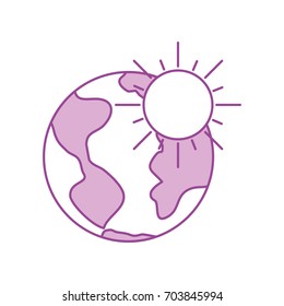 world planet with sun