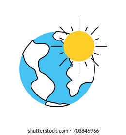 world planet with sun