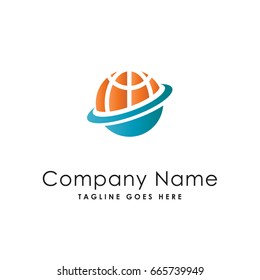 world planet technology logo template