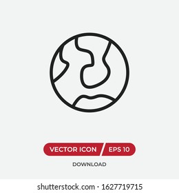 World planet vector icon in modern design style for web site and mobile app