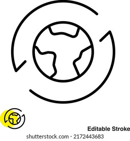 World Planet Vector Line Icon