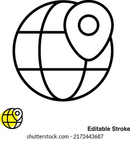 Vektorliniensymbol des Weltplaneten