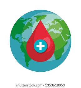 world planet witth blood drop