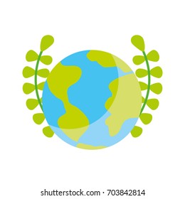 world planet with wreath