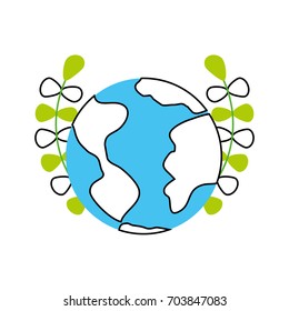 world planet with wreath
