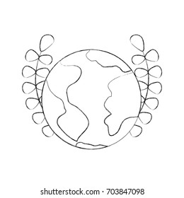 world planet with wreath