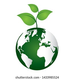 world plant eco friendly environment vector illustration