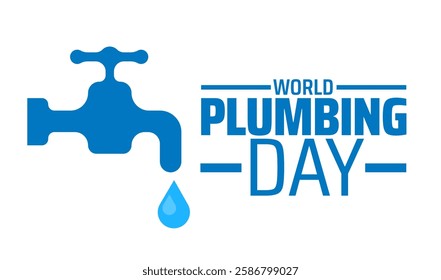 World plumbing day background banner or poster design template. observed every year in March. Holiday concept. Use to any Template, card, poster, placard, template.