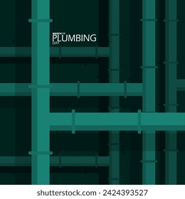 World Plumbing Day event banner. Water pipes with bold text on dark green background to celebrate on March 11