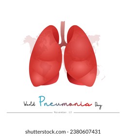 World Pneumonia Day 12 November, minimalist poster design with a picture of the lungs