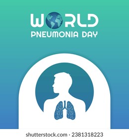 World Pneumonia Day 12 November, minimalist poster design with a picture of the lungs