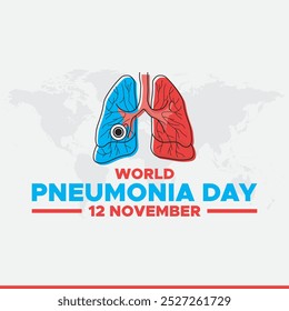 World Pneumonia Day, 12 November, greeting card, stock illustration, vector graphic World Pneumonia Day, World Pneumonia Day editable template. 