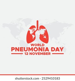 World Pneumonia Day, 12 November, greeting card, stock illustration, vector graphic World Pneumonia Day, World Pneumonia Day editable template. 