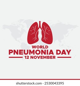 World Pneumonia Day, 12 November, greeting card, stock illustration, vector graphic World Pneumonia Day, World Pneumonia Day editable template. 