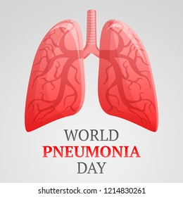 World pneumonia day concept background. Cartoon illustration of world pneumonia day vector concept background for web design