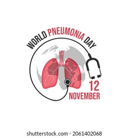 World pneumonia day concept background design vector image. Vector graphic of world pneumonia day good for world pneumonia day celebration