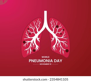 Día Mundial de la Neumonía. Concepto creativo del Día de la Neumonía. Día mundial del cáncer de pulmón. vector pulmonar.