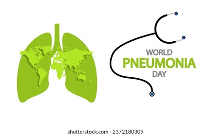 World pneumonia day greens, vector art illustration.
