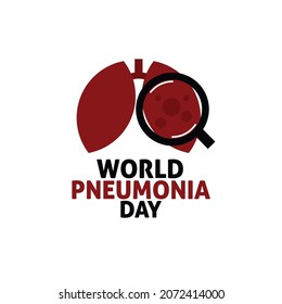 World Pneumonia Day logo or icon template on white background