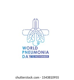 World Pneumonia Day - Lungs Vector logo poster illustration of World Pneumonia Day on 12 November. Healthcare and medical care awareness campaign.