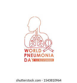 World Pneumonia Day - Lungs Vector logo poster illustration of World Pneumonia Day on 12 November. Healthcare and medical care awareness campaign.