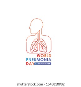 World Pneumonia Day - Lungs Vector logo poster illustration of World Pneumonia Day on 12 November. Healthcare and medical care awareness campaign.