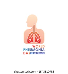 World Pneumonia Day - Lungs Vector logo poster illustration of World Pneumonia Day on 12 November. Healthcare and medical care awareness campaign.