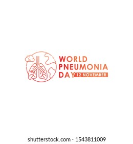 World Pneumonia Day - Lungs Vector logo poster illustration of World Pneumonia Day on 12 November. Healthcare and medical care awareness campaign.