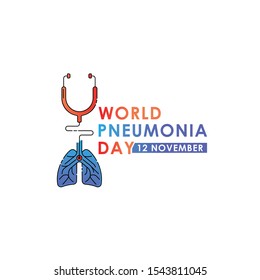 World Pneumonia Day - Lungs Vector logo poster illustration of World Pneumonia Day on 12 November. Healthcare and medical care awareness campaign.