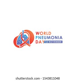 World Pneumonia Day - Lungs Vector logo poster illustration of World Pneumonia Day on 12 November. Healthcare and medical care awareness campaign.