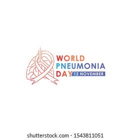 World Pneumonia Day - Lungs Vector logo poster illustration of World Pneumonia Day on 12 November. Healthcare and medical care awareness campaign.