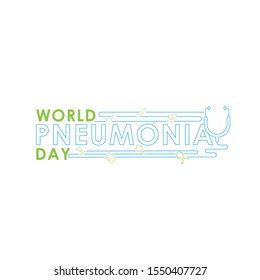 World Pneumonia Day - Lungs Vector logo poster illustration of World Pneumonia Day on 12 November. Healthcare and medical care awareness campaign. isolated on white background.
