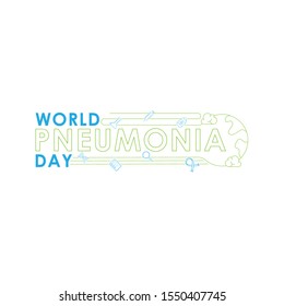World Pneumonia Day - Lungs Vector logo poster illustration of World Pneumonia Day on 12 November. Healthcare and medical care awareness campaign. isolated on white background.