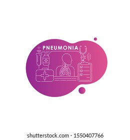 World Pneumonia Day - Lungs Vector logo poster illustration of World Pneumonia Day on 12 November. Healthcare and medical care awareness campaign. isolated on white background.