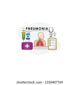 World Pneumonia Day - Lungs Vector logo poster illustration of World Pneumonia Day on 12 November. Healthcare and medical care awareness campaign. isolated on white background.