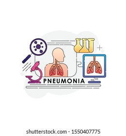 World Pneumonia Day - Lungs Vector logo poster illustration of World Pneumonia Day on 12 November. Healthcare and medical care awareness campaign. isolated on white background.