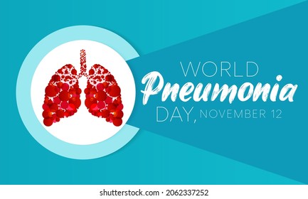 World Pneumonia day is observed every year on November 12, it is an infection that inflames the air sacs in one or both lungs. Vector illustration