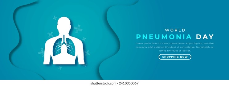 World Pneumonia Day Paper cut style Vector Design Illustration for Background, Poster, Banner, Advertising, Greeting Card