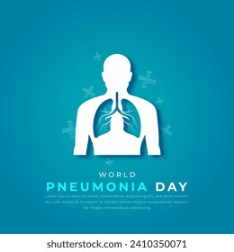 World Pneumonia Day Paper cut style Vector Design Illustration for Background, Poster, Banner, Advertising, Greeting Card