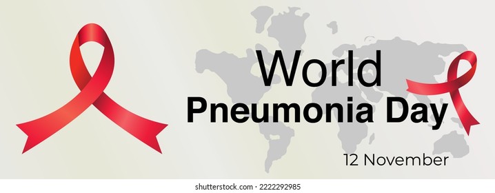 World Pneumonia Day vector with  awareness ribbon style