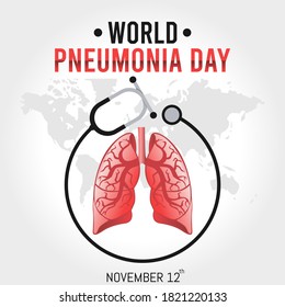 World Pneumonia Day Vector Illustration. Suitable for greeting card poster and banner.