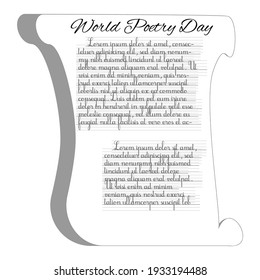 world poetry day concept. illustration 